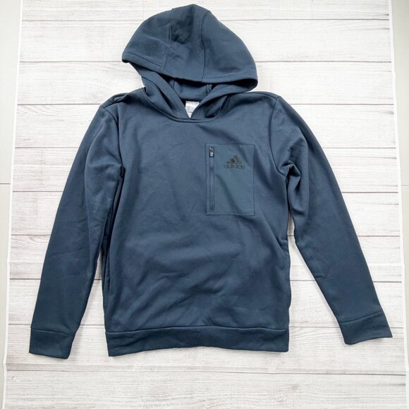 adidas Other - Adidas Men’s Hoodie Small Black Pullover Sweatshirt with Zip Chest Pocket
